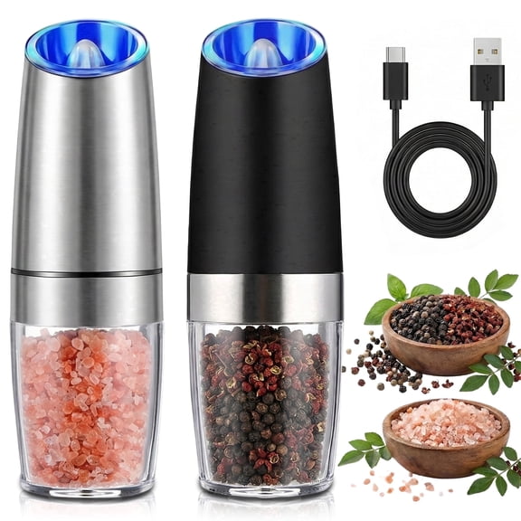 DAYBETTER Electric Salt & Pepper Grinder Set, Rechargeable Mill with Adjustable Coarseness, for Kitchen and Camping