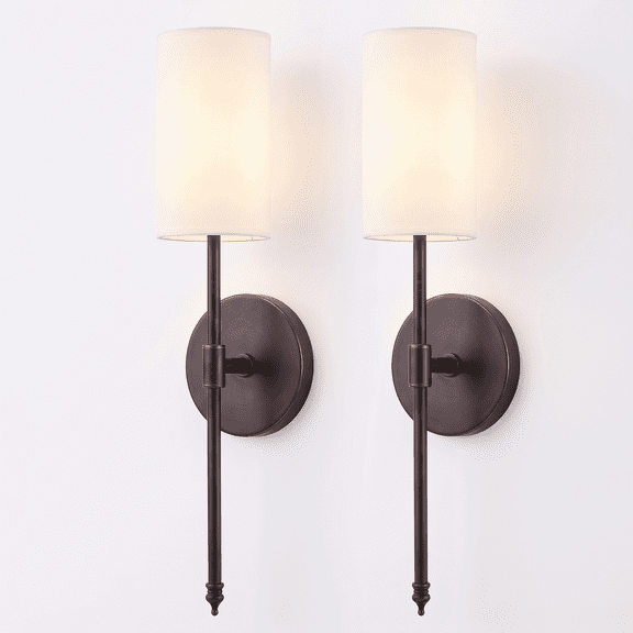 DAYBETTER Wall Sconces 2 Pack, Wireless Wall Lights with Rgb Dimmable Light, 15 Colors & Remote Control, for Bedroom, Living Room, Hallway (Black)