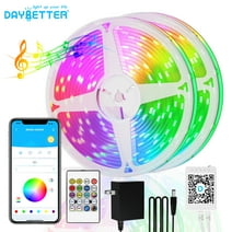 DAYBETTER Smart Wifi LED Strip Lights, 200ft Music Sync Lights with 20 Key Remote and APP Control ,RGB Color Changing Lights for Indoor Decor.(2 Rolls of 100ft)
