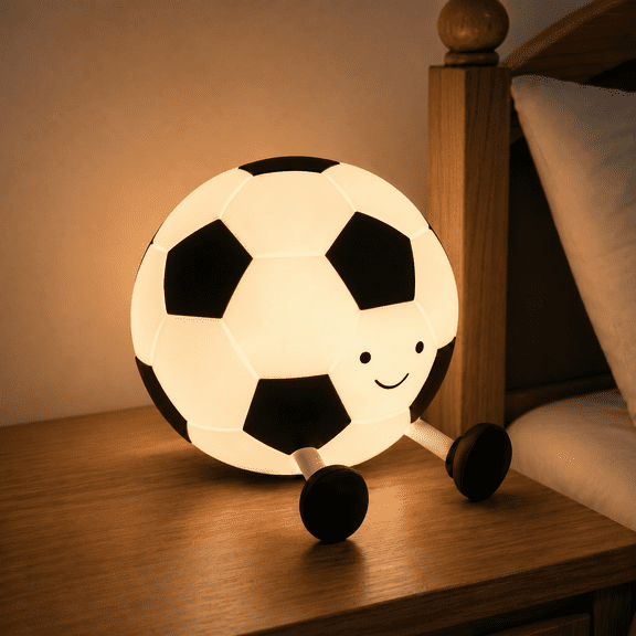 DAYBETTER Soccer Night Light for Kids, Dimmable Rechargeable Bedside Lamp, Silicone Night Lamp with Soft Touch, Gift for Boys Girls Soccer Lovers Adults
