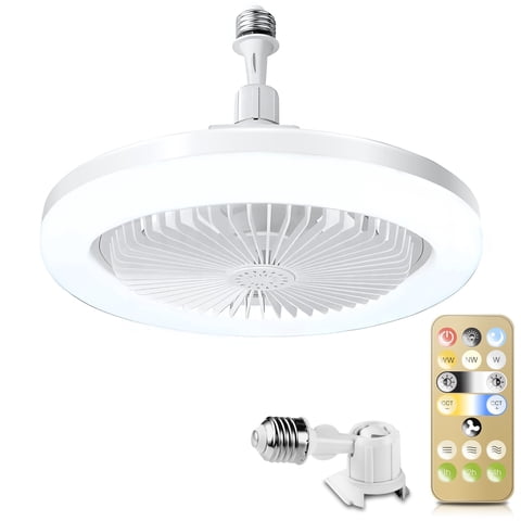 DAYBETTER Socket Ceiling Fan with Light, 11 Socket Fan Light with Remote, Dimmable LED Light for Garage Bathroom Kitchen