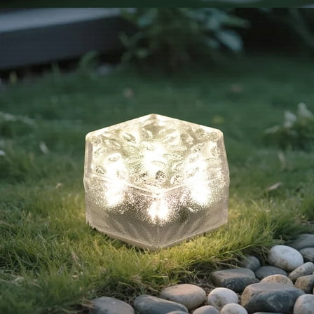 DAYBETTER Solar Brick Lights,Outdoor Garden Decor Solar Lights,Landscape Path Light,Outdoor   Waterproof,Warm White,for Garden,Courtyard,Pathway,1pack