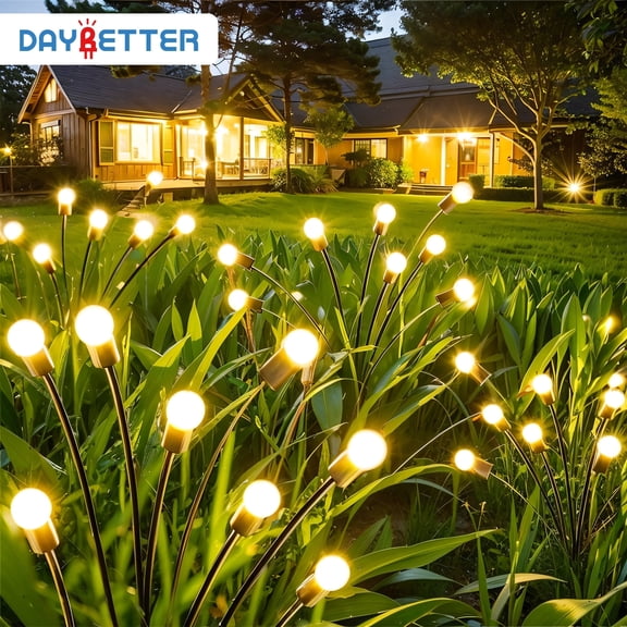 DAYBETTER Outdoor Solar Lights for Garden Decor,6 Pack/8 Modes LED Firefly Landscape Lighting
