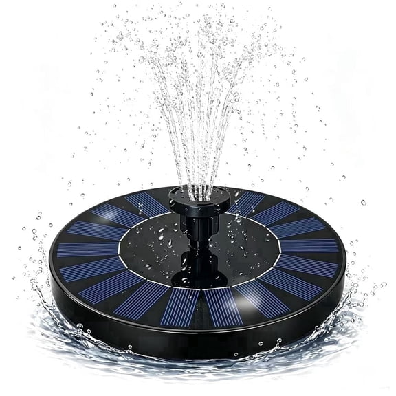 DAYBETTER Solar Fountain Pump, 7.1 inch Floating Solar Powered Water Fountain Pump with 5 Nozzles Heads for Bird Bath, Garden, Pond, Pool, Outdoor (2.4W)
