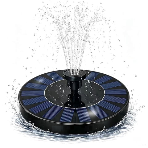 DAYBETTER Solar Fountain Pump, 7.1 inch Floating Solar Powered Water Fountain Pump with 5 Nozzles Heads for Bird Bath, Garden, Pond, Pool, Outdoor (2.4W)