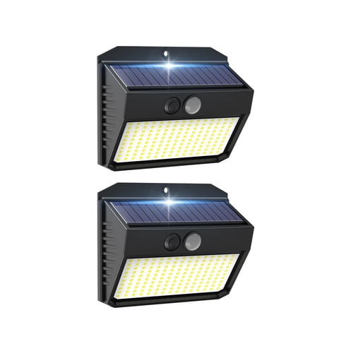 DAYBETTER Solar Lights 150 LED with Lights Reflector and 3 Lighting Modes, Solar Flood Light,IP65 Waterproof,LED Solar Fence Lighting for Garden Yard Patio Deck, 270°Wide Angle,2 Pack