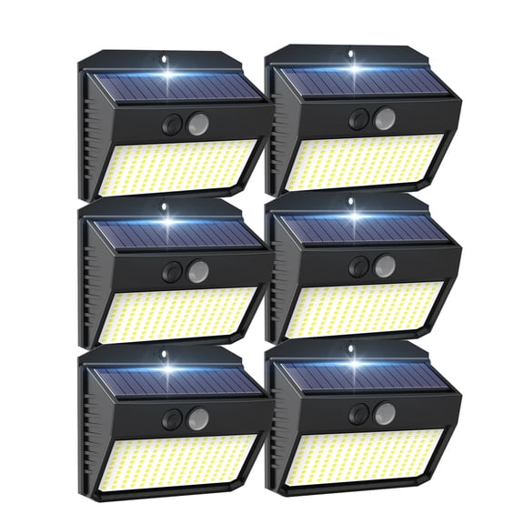 DAYBETTER Solar Lights 150 LED with Lights Reflector and 3 Lighting Modes,Solar Flood Light,IP65 Waterproof,LED Solar security Light for Garden Yard Patio Deck,270°Wide Angle,6 Pack