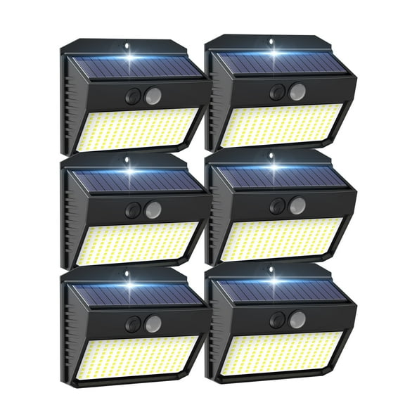 DAYBETTER Solar Lights 150 LED with Lights Reflector and 3 Lighting Modes,Solar Flood Light,IP65 Waterproof,LED Solar security Light for Garden Yard Patio Deck,180°Wide Angle,6 Pack