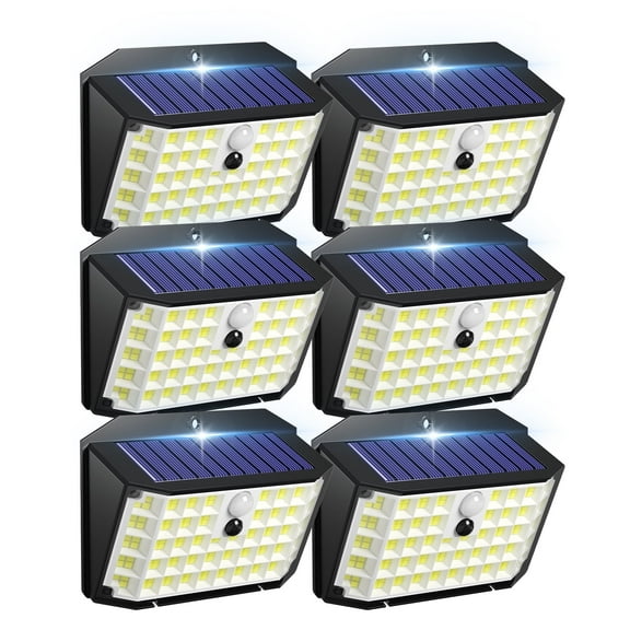 DAYBETTER Solar Lights Outdoor, 176 LED/3 Lighting Modes Solar Security Lights, IP65 Waterproof Solar Motion Lights Outdoor, 270° Wide Angle Flood Solar Wall Lights for Garage, Yard, Patio, 6 Pack