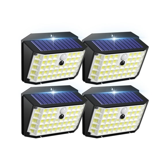 DAYBETTER Solar Lights Outdoor, 176 LED/3 Lighting Modes Solar Security Lights, IP65 Waterproof Solar Motion Lights Outdoor, 270° Wide Angle Flood Solar Wall Lights for Garage, Yard, Patio, 4 Pack