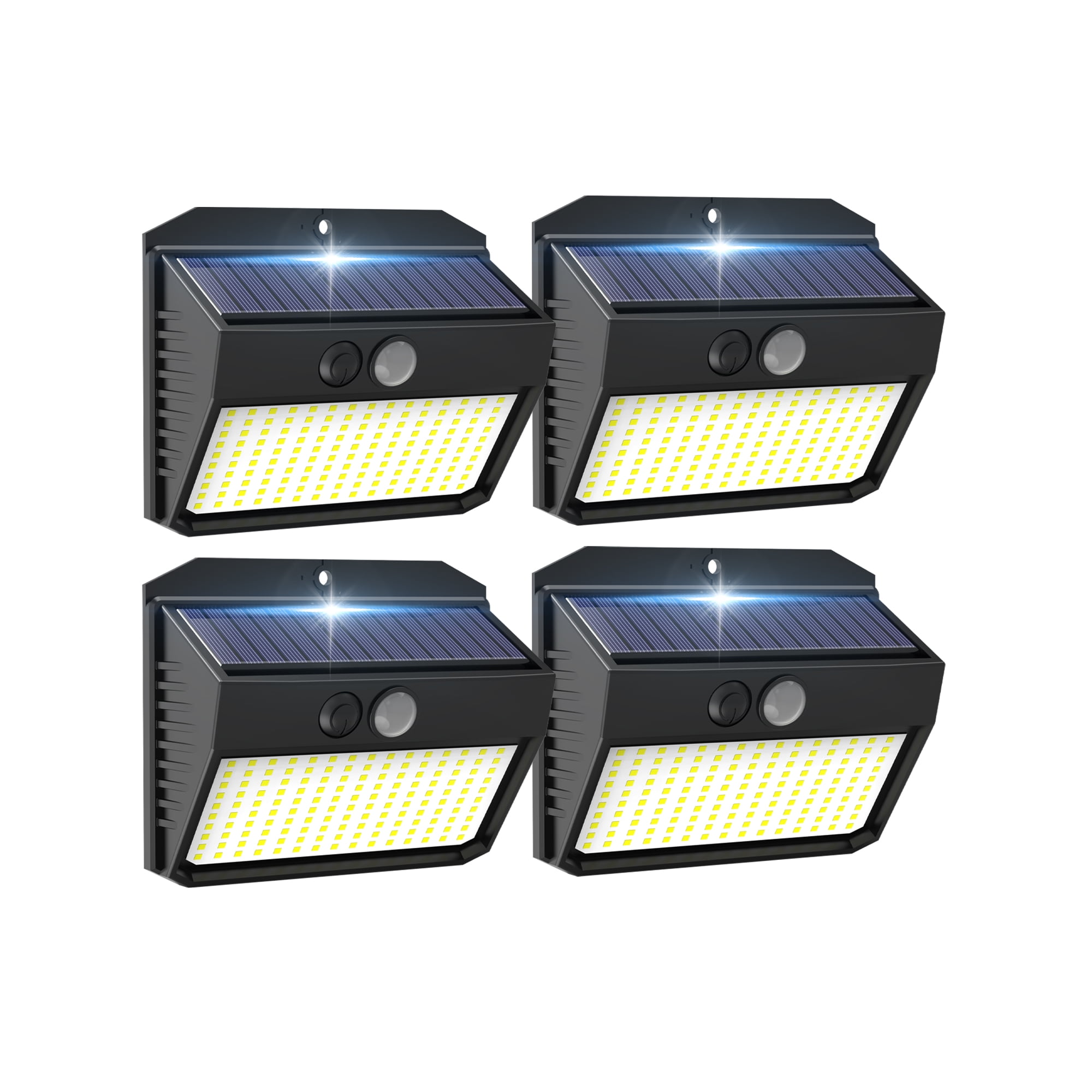 DAYBETTER Solar Lights 150 LED with Lights Reflector and 3 Lighting Modes, Solar Flood Light,IP65 Waterproof,LED Solar Fence Lighting for Garden Yard Patio Deck, 180°Wide Angle,4 Pack