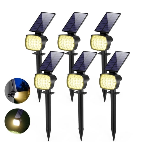 DAYBETTER Solar Lights Outdoor, 800LM Solar Spotlights for Yard Garden Lawn Patio Tree, Warm White