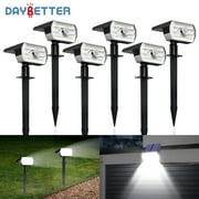 DAYBETTER Outdoor Solar Lights, 60LED/800lm Solar Spotlights Outdoor Waterproof for Walkway Landscape Patio Yard Decor 6Pack