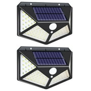 DAYBETTER Solar Outdoor Lights,100 LED Motion Sensor Outdoor Lights,Daylight,IP65 Waterproof,270°Wide Angle Flood Wall Light with 3 Modes for Porch,Yard,2 Pack