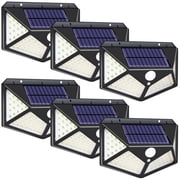 DAYBETTER Solar Outdoor Lights,100 LED Motion Sensor Outdoor Lights,Daylight,IP65 Waterproof,270 Wide Angle Flood Wall Light with 3 Modes for Porch,Yard,6 Pack