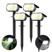VOLIVO 4 Pack Solar Outdoor Lights, Waterproof Solar Spot Lights with 3 Modes, 64 LEDs, Dusk to Dawn Sensor, Decorative