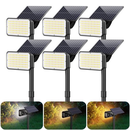 DAYBETTER 6Pack Solar Spot Lights Outdoor, 78LEDs/1000lm/5 Modes 360°Adjustable Solar Landscape Lights for Yard Pathway Lawn Patio Garden Decor