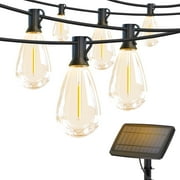 DAYBETTER Solar Outdoor String Lights, 100ft S14 LED Patio Lights with 24 Bulbs, String Lights for Porch Backyard