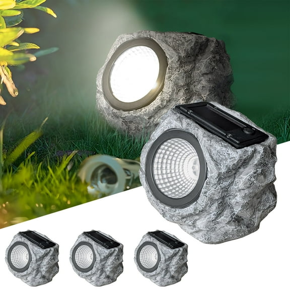 DAYBETTER Solar Rock Lights Outdoor, 4 Pack Super Bright Solar Spot Lights Outdoor