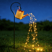 DAYBETTER Solar Watering Can with Lights, Outdoor Hanging Solar Lights with Shepherd Hook for Lawn Pathway Backyard Decor, 72 Beads
