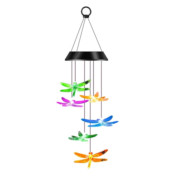 Solar Wind Chime Lights, Dragonfly Wind Chime Light,8-10 Hours Working Time, Color Changing, Outdoor/Indoor Deco, for Home, Garden, Gifts, Birthday