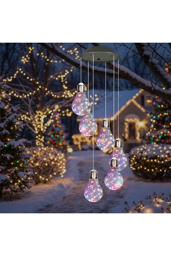 Solar Wind Chimes for Outside, Multi Color Bulb Wind Chimes, Waterproof Outdoor Decorative Lights, for Garden, Patio, Backyard, Window Decors