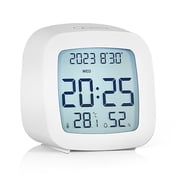 DAYBETTER Square Digital Alarm Clock , Multi-Functional Bedside Mini Clock , Large Display, Snooze, Time,Temperature, for Living Room, Bedroom, Office