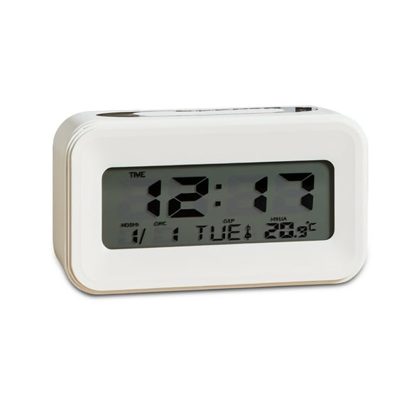 DAYBETTER Square Digital Alarm Clock , Multi-Functional Bedside Clock Mini Clock , Large Display, Snooze, Time,Temperature, for Living Room, Bedroom, Office