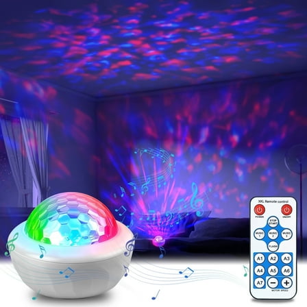 DAYBETTER Star Projector Night Light with Ocean Wave ,Voice Control Portable Galaxy Projector for Sleep Party Decor, Kids Bedroom, Christmas Decor White