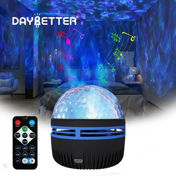 DAYBETTER Black Plastic LED Star Galaxy Projector with Remote and Voice Control Night Light