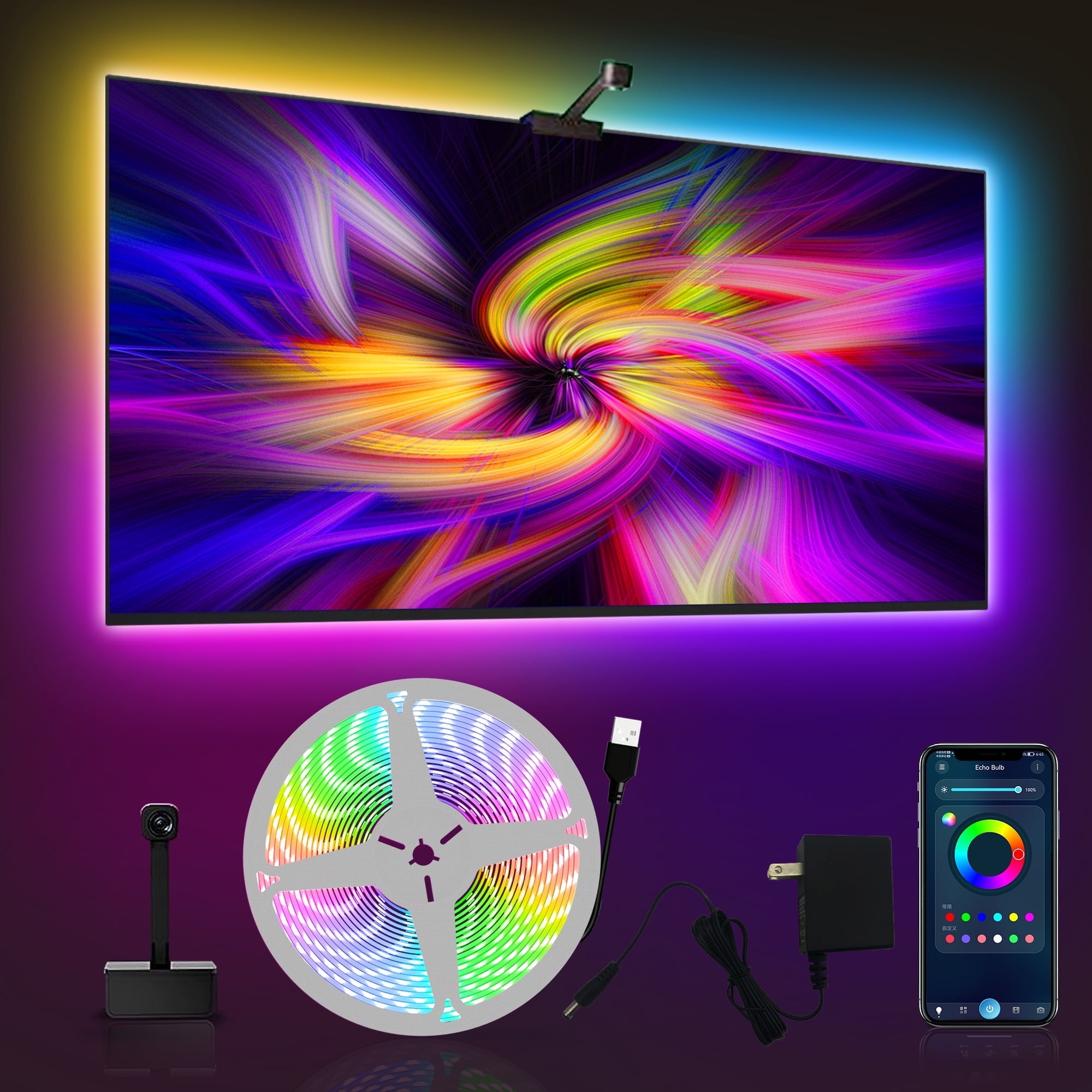 DAYBETTER Wi-Fi LED TV Backlight, RGB-IC, App Control, Music Sync