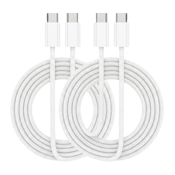 USB-C to C Cable(2 Pack), 60W Fast Charging Braided Cord, 1m/3.3FT, Compatible with iPhone 17/16/15, MacBook, iPad Pro Air Mini, Samsung Galaxy S24/S23