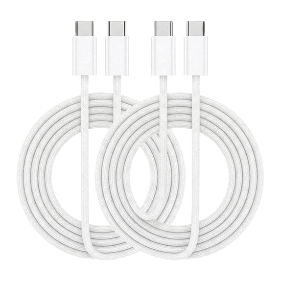 MOSENSE USB C to USB C Cable 3ft (2 Pack), 60W Fast Charging & Data Transfer, Durable Braid Charging Cable for Phones, Tablets & Laptops, White