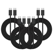 MOSENSE USB C to USB C Cable 6ft (4 Pack), 60W Fast Charging & Data Transfer, Durable Braid Charging Cable for Phones, Tablets & Laptops, Black