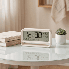 DYBETTER Digital Alarm Clock, 3 Alarms with 5/6/7 Day Modes, Touch Night Light, Temperature Detection, Auto Mute Mode,Snooze & 8 Ringtones, 12/24H for Bedrooms Dorms Offices