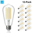 thumbnail image 1 of DAYBETTER Vintage LED Light Bulbs 60W Equivalent, Dimmable Edison Light Bulbs, E26 Medium Base, Warm White 2700K, ST58, 8W, 800LM, 80+ CRI, Antique Decorative Filament LED Bulb, Clear Glass,12 Pack, 1 of 6