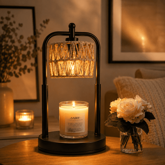 VOLIVO Candle Warmer Lamp with Timer, Adjustable Height, Dimmable Candle Lamp Warmer, for Bedroom, Home Decor and Gift