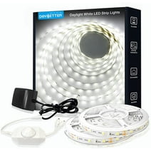 DAYBETTER White LED Strip Light, 40ft Dimmable Bright, 6500K 24V 720 LEDs 2835 Tape Lights for Bedroom, Kitchen, Under Cabinet, Home Decor