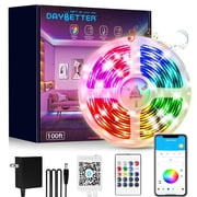 DAYBETTER WiFi Led Lights 100ft, Work with Alexa and Google Assistant RGB Strip Lighting Music Sync Color Changing with App Voice Remote Control for Room Bedroom Decor