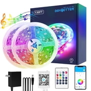 DAYBETTER Wifi LED Strip Lights, 130ft Work with Alexa and Google Assistant LED Lights for Bedroom