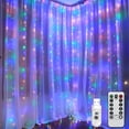 thumbnail image 1 of DAYBETTER Window Curtain Light,300LED 9.8x9.8FT Multicolor Twinkle Lights,USB Plug-in 8 Modes Fairy Hanging String Light with Remote for Bedroom, Wedding, Party, Wall, 1 of 7