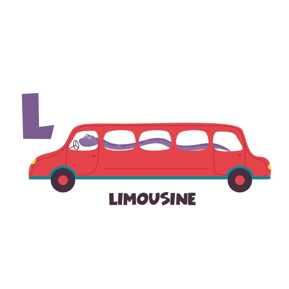 DAYCARE - Easy To Apply Educational Vinyl Decoration Art Limousine Snake Animal Design Letter L Alphabet Multicolored Kids Playroom Child Care Wall Decal Sticker 20" x 8"