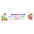 thumbnail image 1 of DAYCARE - Explore The Day Learn - Play And Grow Together - Removable Kids Playroom Kindergarten Inspirational Quotes Decoration Multicolored Daycare Child Care Vinyl Wall Decal Sticker 20" x 4", 1 of 3
