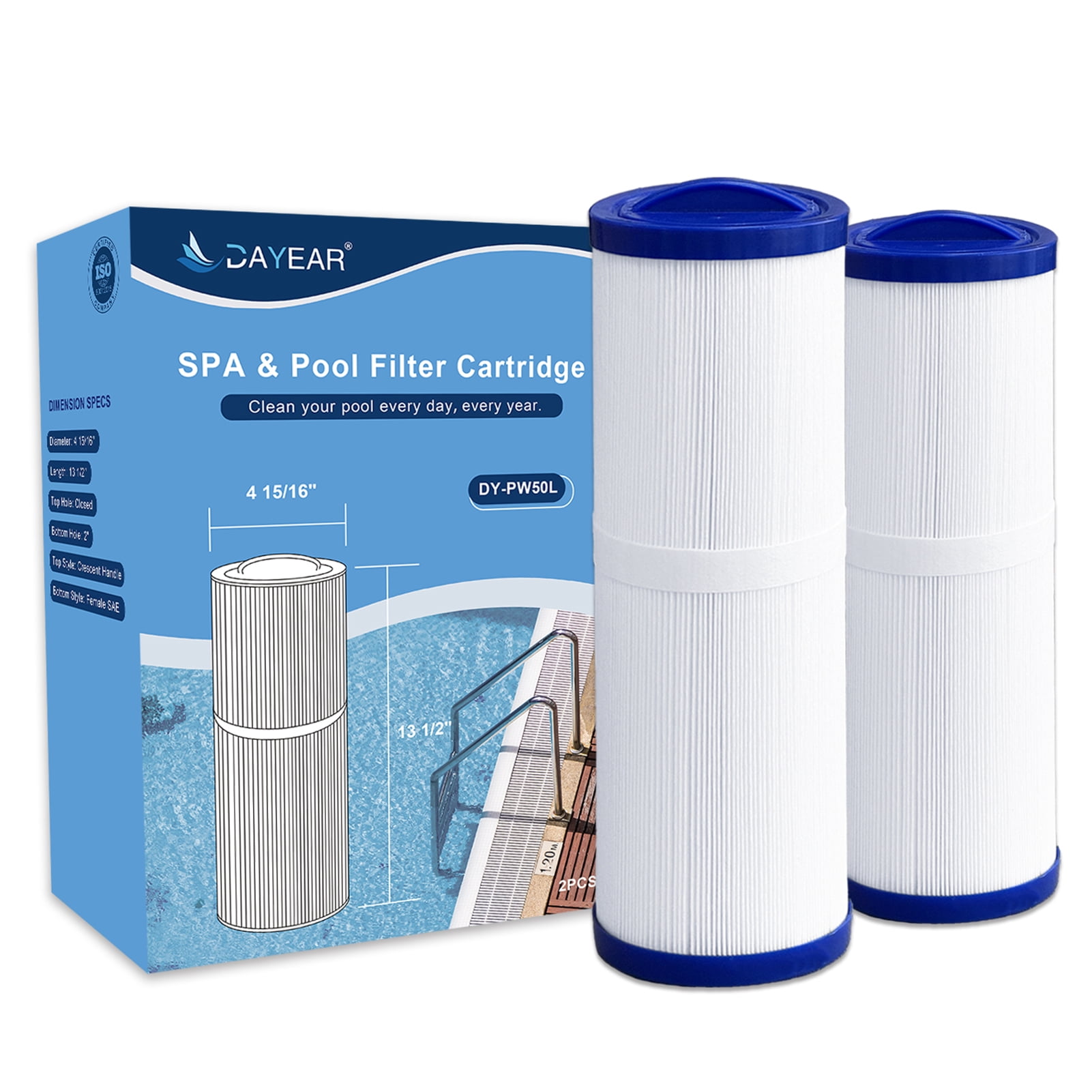 Ersatz-Spa-Filter Kompatibel Mit Unicel 4CH-949, Pleatco PWW50L – Für Whirlpools, 50 M² Filterfläche