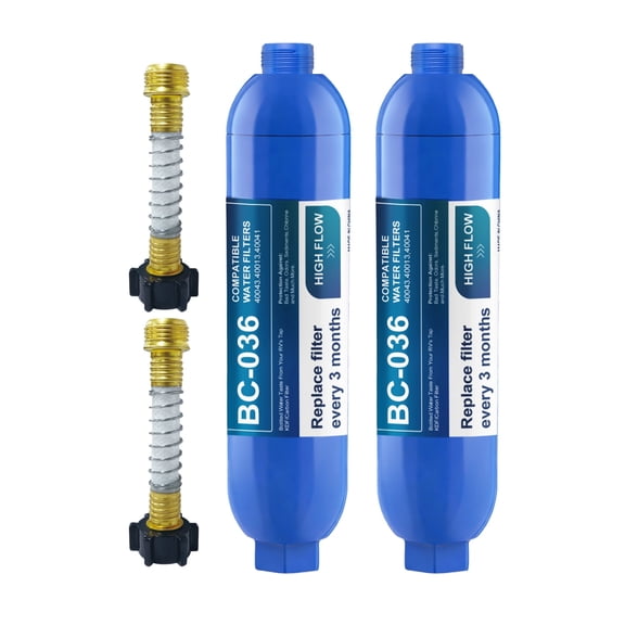 DAYEAR RV Water Filter 2 Pack for Flexible Hose Protector Greatly Reduces Chlorine Bad Taste Odor for Garden and Camper