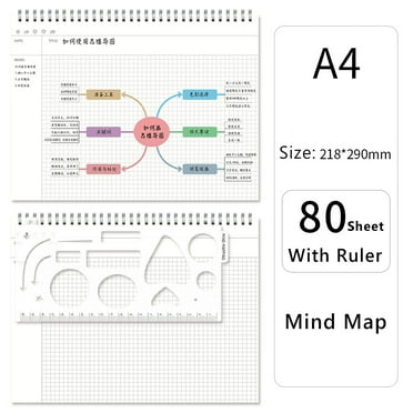 DAYEH A4/B5 Mind Map Cornell Grid Notebook Student Coil Book Daily Weekly Monthly Planner School Office Supplies Ruled Stationery