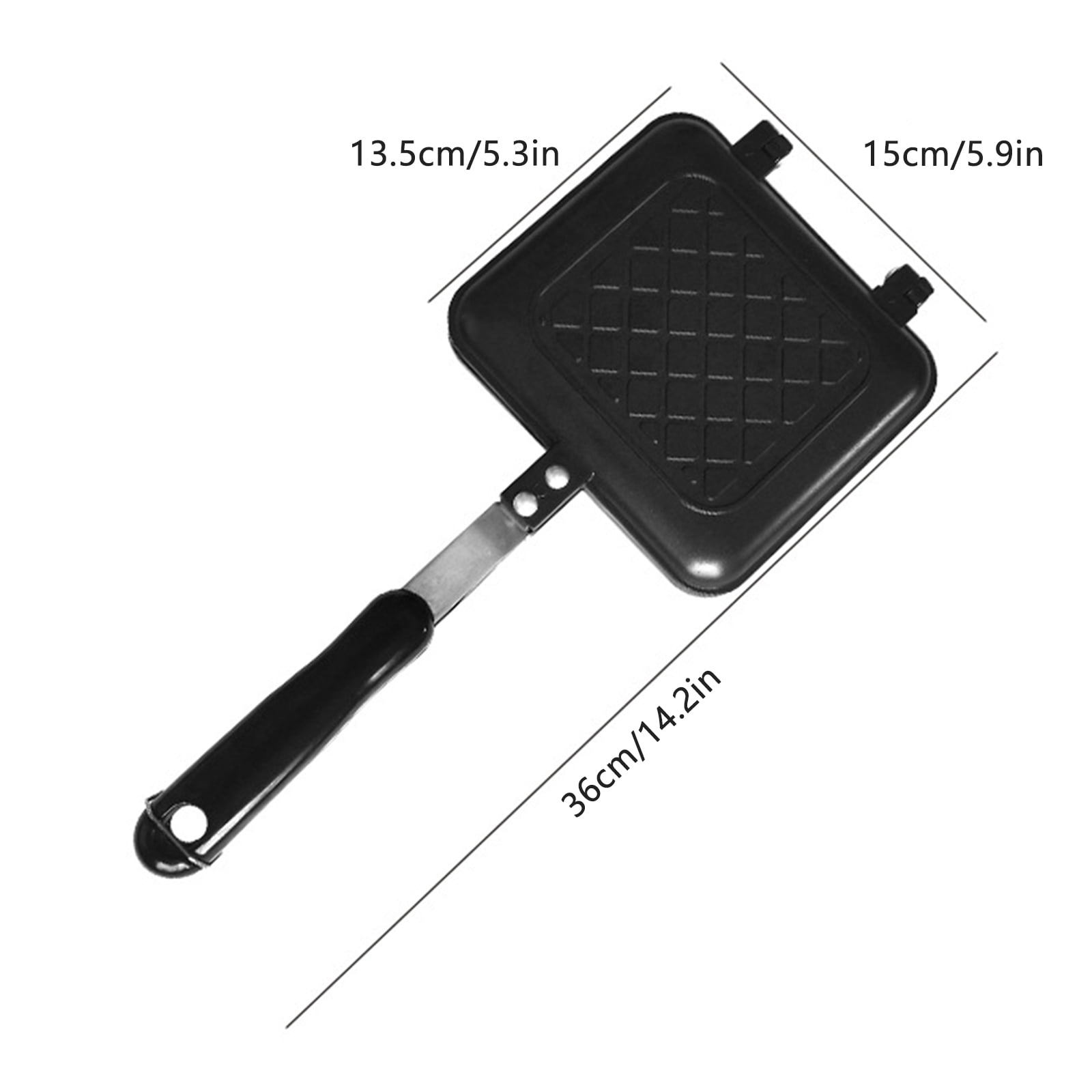 DAYEH Double Side Bread Frying Pan Non Stick Barbecue Plate Sandwich ...