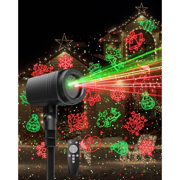 DAYI Christmas Projector Lights Outdoor, 9 High-Definition Patterns Laser Light Projector with Remote and Timer, Party Lights for Indoor Outdoor Garden Holiday Decoration Halloween New Year