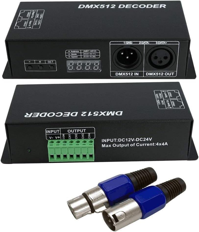 DAYI DMX 512 LED Decoder Controller 4CH Digital Display Decoder,DMX512 ...
