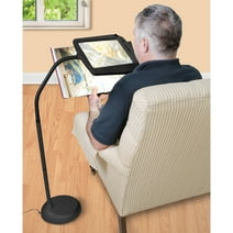 DAYLIGHT24 Floor Standing Magnifying Glass with Light and Stand - Black